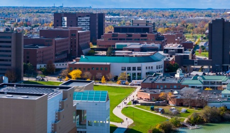 Aerial photo of UB's North Campus.