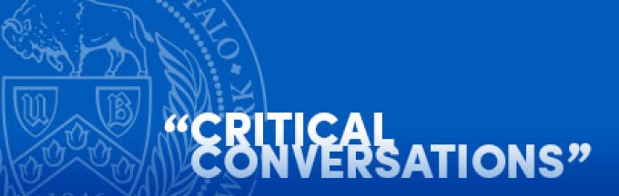 Graphic promoting 2014 Critical Conversations Keynote Speaker David Relman.