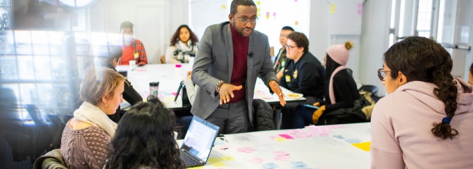 architecture faculty collaborating in Hayes hall.