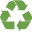 Green recycling logo.