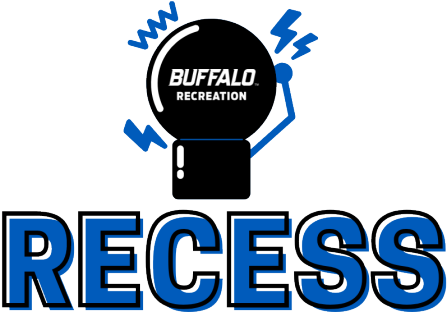 "Rec Recess" logo with alarm bell.