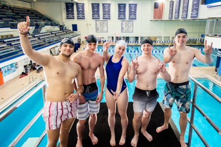 Take the Plunge participants on the diving platform.