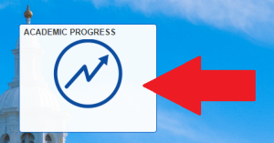 Zoom image: Red arrow pointing to Academic Progress block