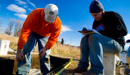 students on an archaeological dig in Springville, NY.
