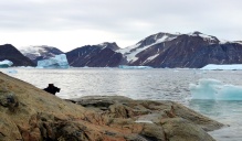 melting glacier. 