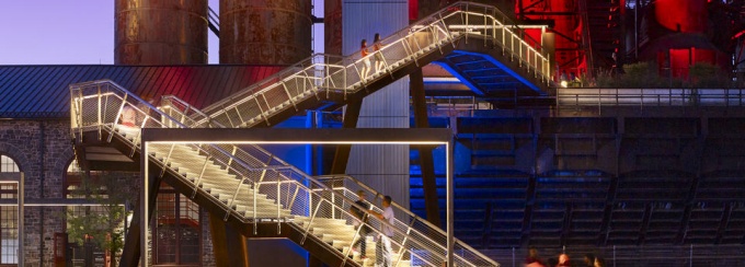 Staircase at SteelStacks Arts & Cultural Campus in Bethlehem, PA. 