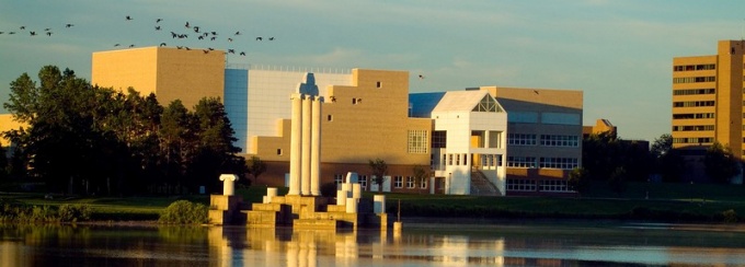 UB's North Campus, as seen from Lake Lasalle.