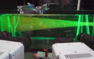 High-Speed 3D Velocimetry System cameras with laser.