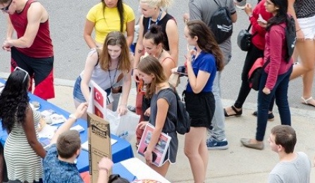 Students attend Campus Fest during Opening Weekend.