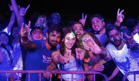 Students at the 2024 Victor E. Bull Glow Zone dance party.