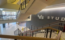 The new staircase in the Student Union. 