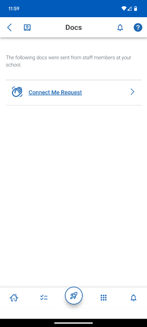 Connect Me Request Tracking Page in Navigate.