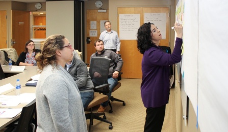 TCIE instructor Julie Stiles leads an activity during a Value Stream Mapping class.