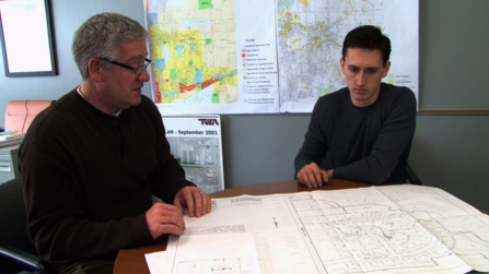 Town of Clarence leaders having a discussion.