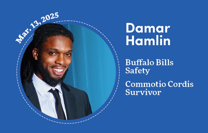 Damar Hamlin Mar. 13, 2025 Buffalo Bills Safety Commotio Cordis Survivor. 