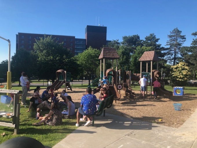 Families socializing at the Summer Social at South.