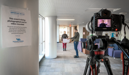 UBIT video shoot in progress.