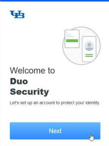 Welcome to Duo Security screen, click Next.