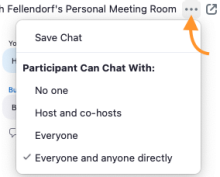 Zoom image: select the three dot menu and choose the desired group participant can chat with.
