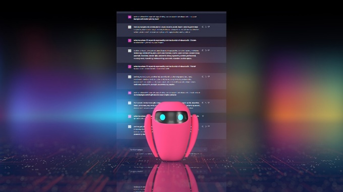 robot representing a chatbot. 