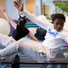 Students participate in a Res Fit class. 