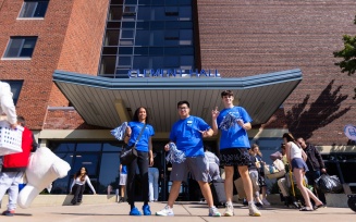 Zoom image: Students move into Goodyear and Clement Halls on the South Campus in late August 2024. \r\rPhotographer: Douglas Levere