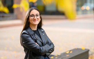 orientation leader Alexa on the north campus.