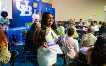 The Lavender Reception, hosted by Intercultural and Diversity Center, in the Student Union in May 2022. According to the IDC, the ceremony celebrated the accomplishments of the Lesbian, Gay, Bisexual, Transgender and Queer students and their allies. Photographer: Douglas Levere.