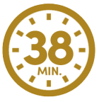 Clock icon displaying 38 minutes.
